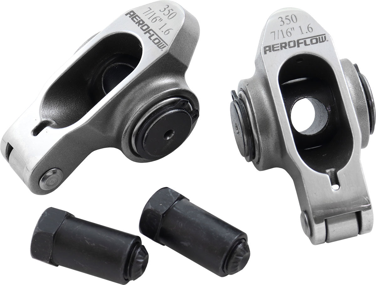 AF95-1207-2 - SBC S/S ROCKER ARMS 7/16" STUD1.60 RATIO 350 STAINLES ROLLER2 Aeroflow - AF 95-1207-2