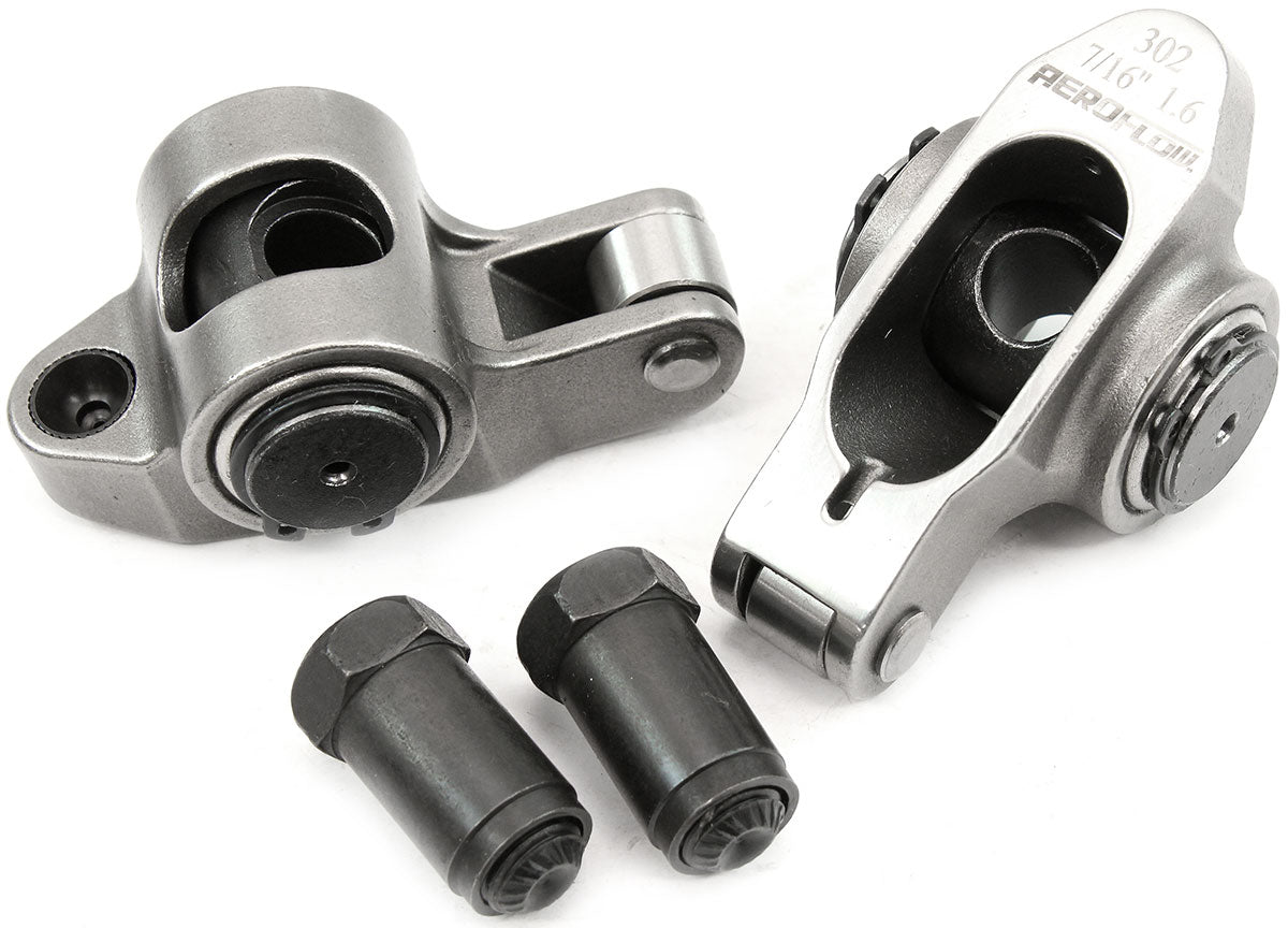 AF95-1222-2 - SBF S/S ROCKER ARMS 7/16" STUD1.60 WINDSOR 302 351 ROLLER 2 STAINLESS Aeroflow 95-1222-2