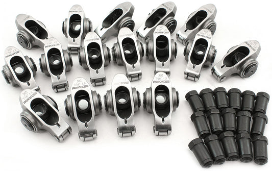 AF95-1224 - SBF S/S ROCKER ARMS 7/16" STUD1.80 WINDSOR 302 351 ROLLER 16STAINLESS Aeroflow AF 95-1224