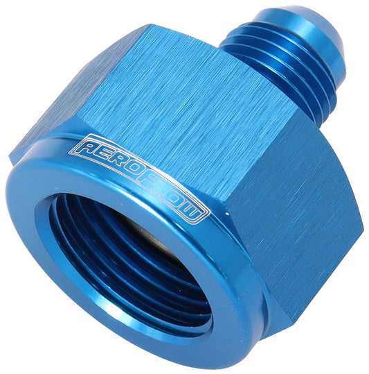 AF950-08-06 - FEMALE REDUCER -8AN TO -6AN BLUE REDUCER FEMALE TO MALE Aeroflow - AF 950-08-06