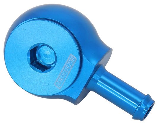 AF959-06-08 - SLIMLINE -8ORB TO 3/8" BARB 90 DEG TIGHT RADIUS BLUE