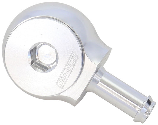 AF959-06-08S - SLIMLINE -8ORB TO 3/8" BARB 90 DEG TIGHT RADIUS SILVER