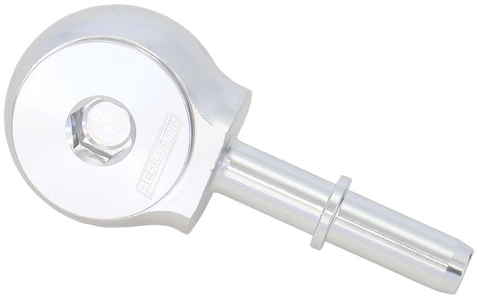 AF969-06-06S - SLIMLINE -6ORB TO 3/8" EFI PUSH ON 90 DEG TIGHT RADIUS SILVER Aeroflow - AF 969-06-06