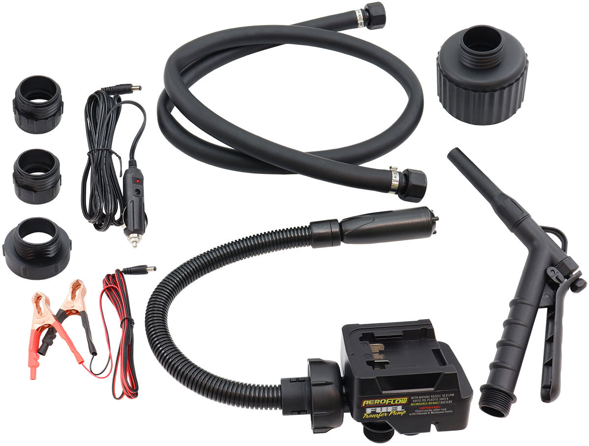 AF98-1098 - MILWAUKEE FUEL TRANSFER PUMP DEWALT JUG MANUAL NOZZ 20L BATTERY Aeroflow - AF 98-1098