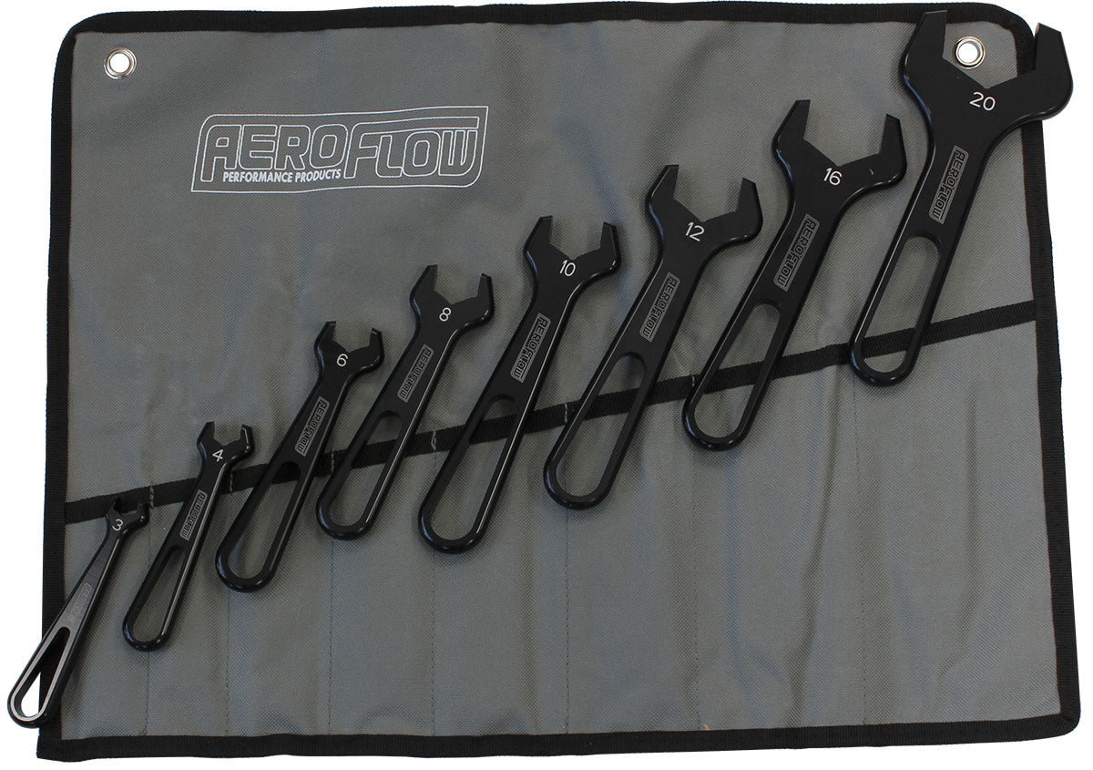 AF98-2255 - ALLOY PRO SINGLE SPANNER SET 8 PIECE SET -3AN TO -20AN WRENCH Aeroflow - AF 98-2255