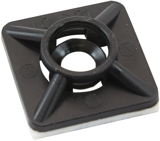 AF98-9997-100 - CABLE TIE MOUNTS 19mm x 19mm NYLON 3M PAD MOUNT BLACK