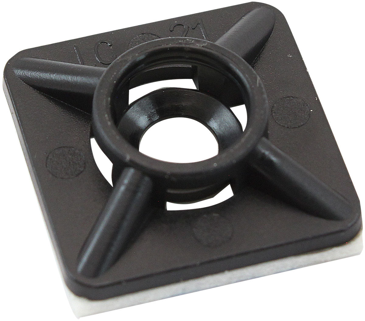 AF98-9997-25 - CABLE TIE MOUNTS 19mm x 19mm NYLON 3M PAD MOUNT BLACK