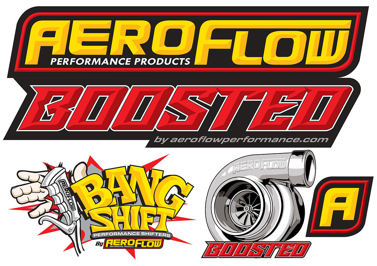 AF99-2009 - ASSORTED STICKER SHEET BOOSTEDAEROFLOW BANG SHIFT A4 SHEET