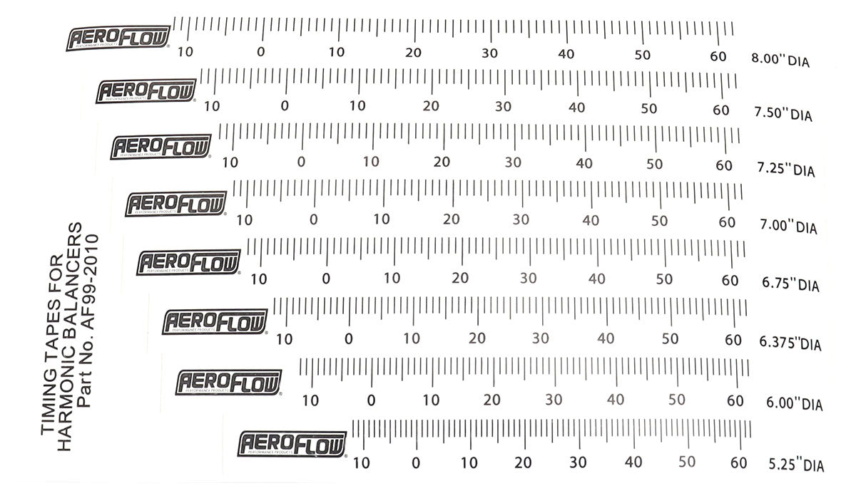 AF99-2010 - AEROFLOW TIMING TAPES HARMONICBALANCER 8 DIFFERENT SIZES