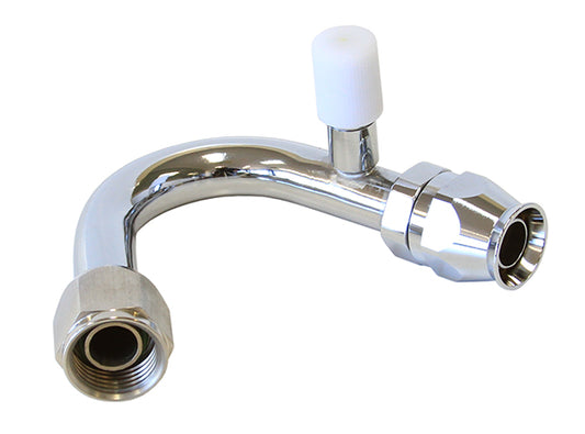 AFFCE-08135B - -8 A/C W/CHARGE PORT 135 DEG STAINLESS