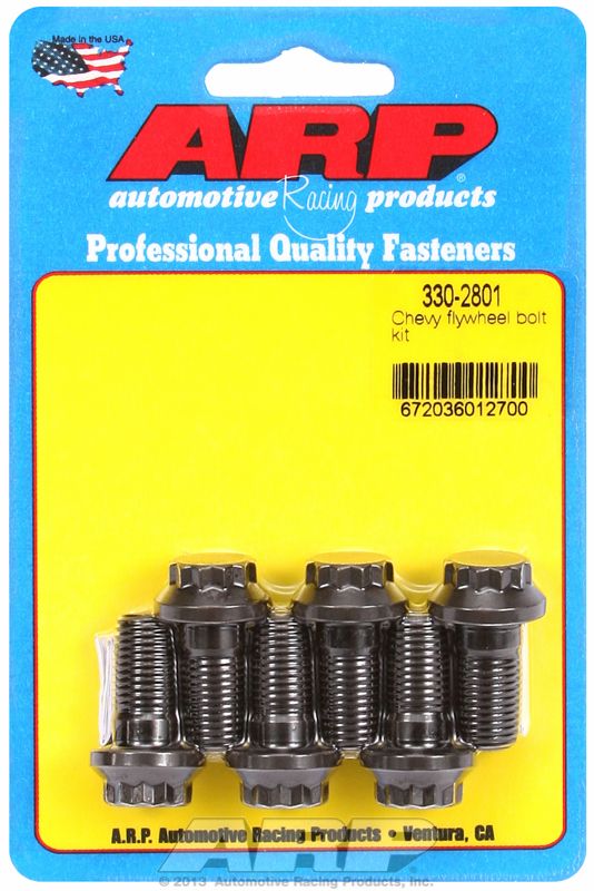 AR330-2801 - Flywheel Bolt Kit fits SB/BB Chev With Tilton Flywheel, Use 1/2" Socket, 7/16-20 Thread x .875" UHL