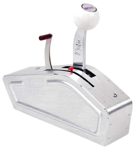 BM80840 - Pro Ratchet Shifter Powerglide Ratchet Shifter, Brushed Aluminium Cover, 5' Super Duty cable