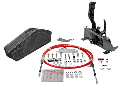 BM81119 - Stealth Pro Ratchet Shifter Fits 3 & 4 speed GM, Ford & Chrysler transmissions, Pistol grip, Black with Carbon Fibre Look Cover