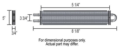 DP13309 - Derale Compact Fluid Cooler -6AN Inlets. 8-1/8" L x 5" H x 3/4" W