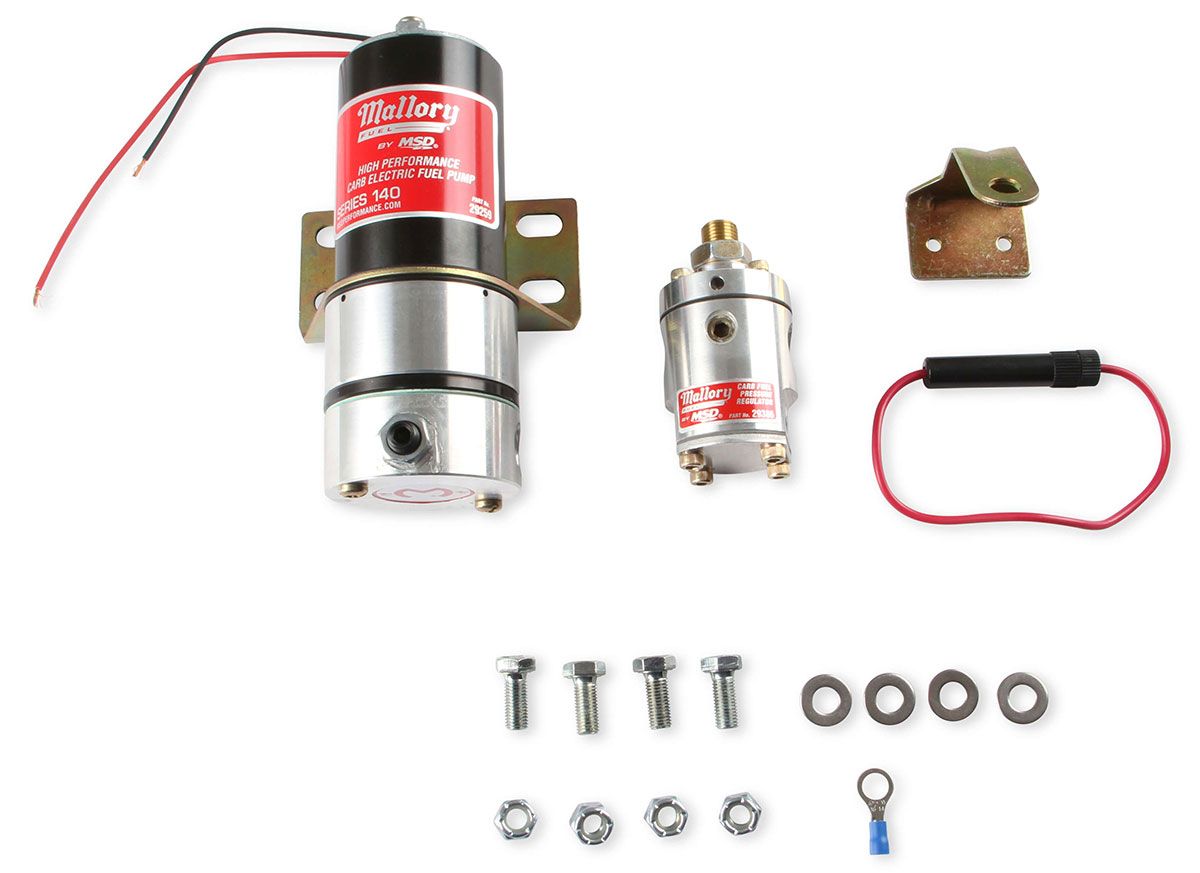 MSD29209 - Mallory 140 GPH Competition Electric Fuel Pump Suit Carburettor Petrol Engines Only With Non-Bypass