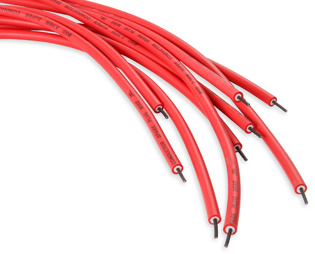MSD31189 -  Super Conductor Spark Plug Lead Set 8.5mm, Red, Universal 8 Cyl Multi-Angle HEI Socket Distributor Cap Terminal