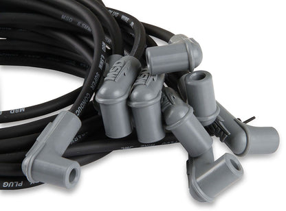 MSD31223 - Super Conductor Spark Plug Lead Set 8.5mm, Black, Universal 8 Cyl 90° Plug/90° HEI Distributor Cap Terminal