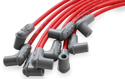 MSD31229 - Super Conductor Spark Plug Lead Set 8.5mm, Red, Universal 8 Cyl 90° Plug/90° HEI Distributor Cap Terminal