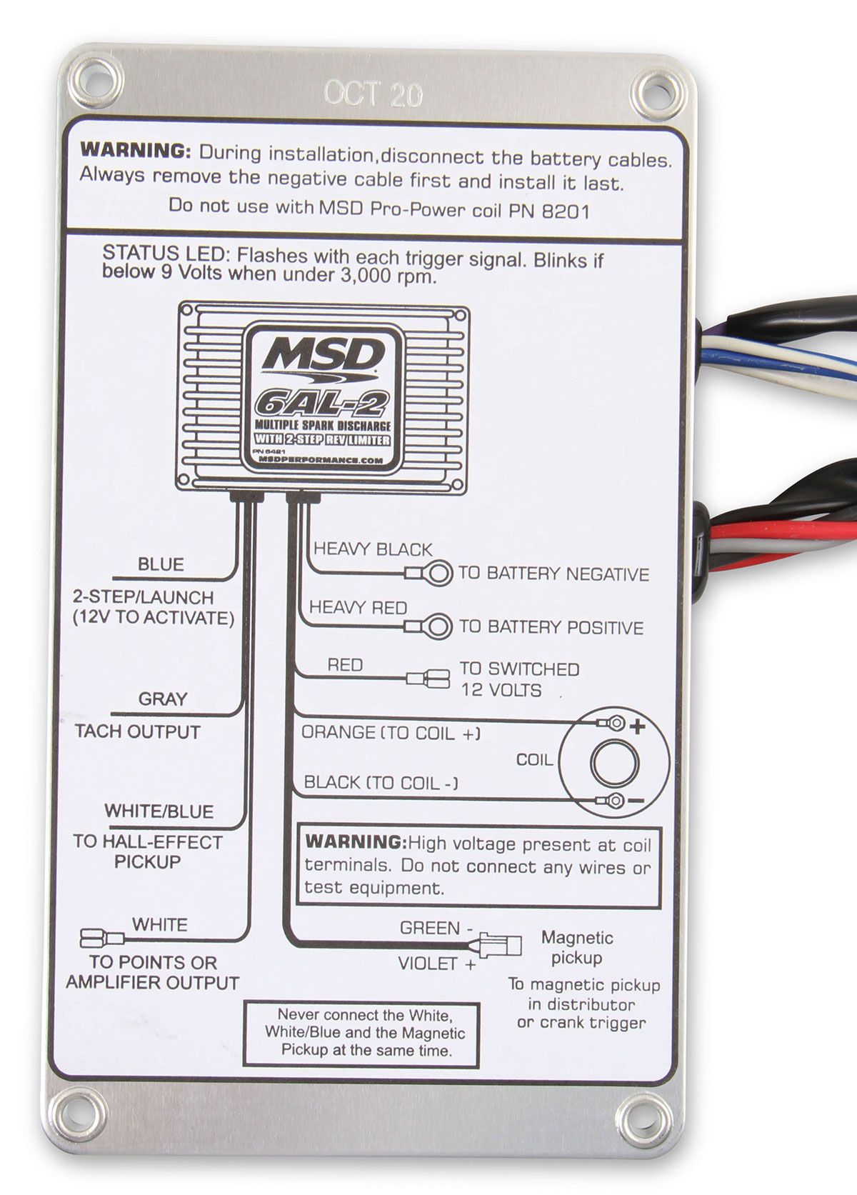 MSD64213 - 6AL-2 Ignition Control - Black Digital Capacitive Discharge with Rev-Limiter