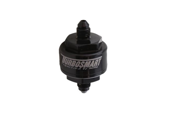 TS-0804-1002 - Billet Turbo Oil Feed Filter 44um -4AN - Black