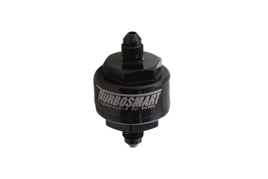 TS-0804-1002 - Billet Turbo Oil Feed Filter 44um -4AN - Black