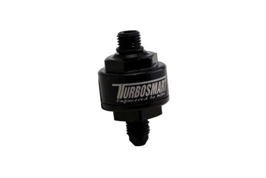 TS-0804-1003 - Billet Turbo Oil Feed Filter 44um -4AN to -4AN ORB - Black