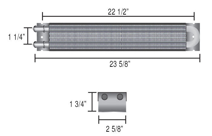 DP13224 - Universal Frame Rail Transmission Cooler 23-5/8"L x 2-5/8"W x 1-3/4"D